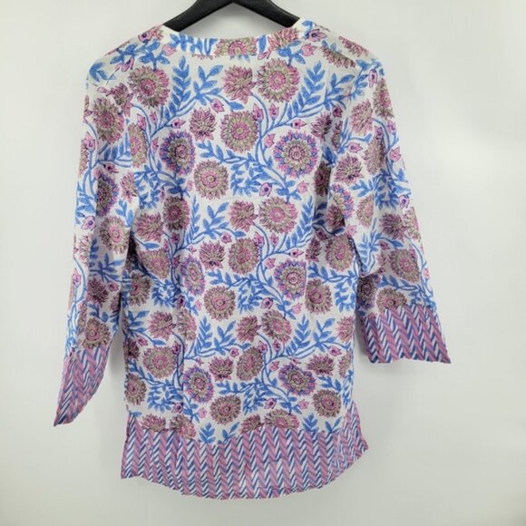 J. Crew Tassel Beach Tunic Top Cover Up Floral Patterned Size Small - Picture 3 of 10